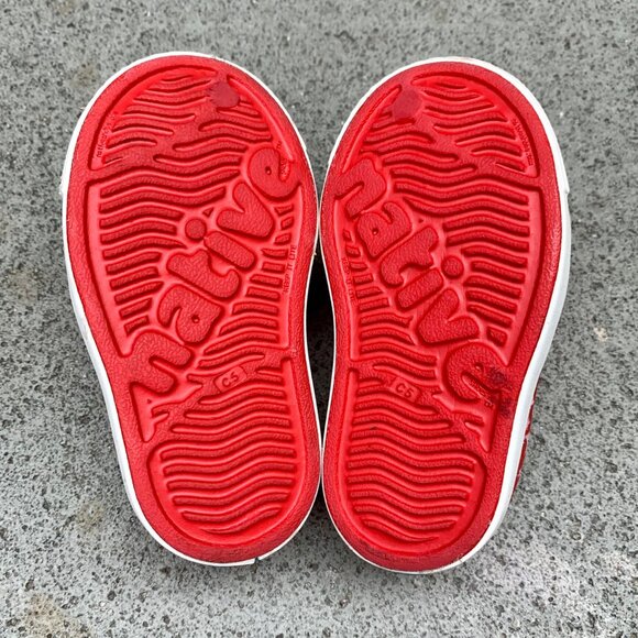 NATIVE Jefferson Stars Shoes Kids C5 5 Toddler Natives Shoe July 4th Red EUC - Picture 9 of 9